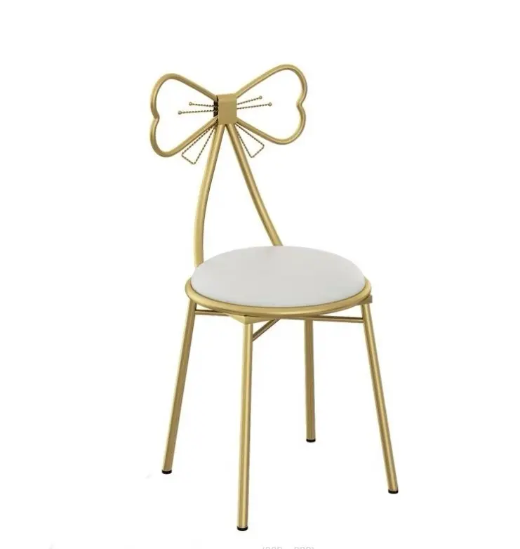 Modern Comfort Makeup Vanity Chair Stool Cute Butterfly Stool Chair Bench Metal Bench Legs Gold Dining Chair