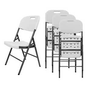 White Folding Wedding Plastic Dining Chair Light Weight Garden Party Stackable Chair for Cafe Restaurant