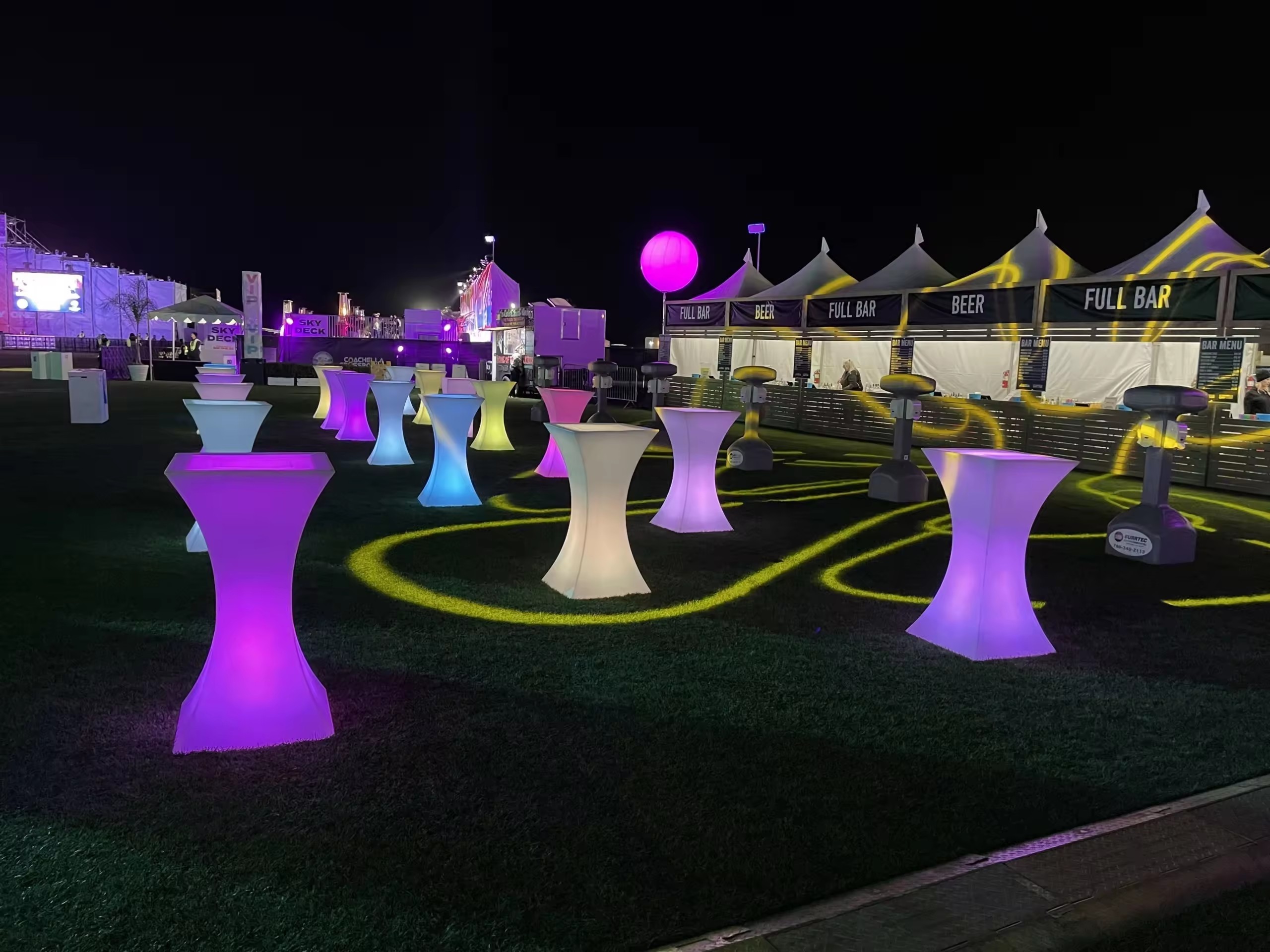 Factory Light Up Night Club Lounge Outdoor High Top Cocktail Led Bar Furniture Table  Led Round Tables For Event Party Garden