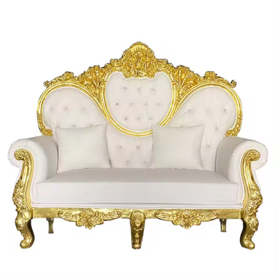 Luxury King And Queen High Back Throne Chairs Gold Royal Wedding Event Hotel Sofa Throne Chairs