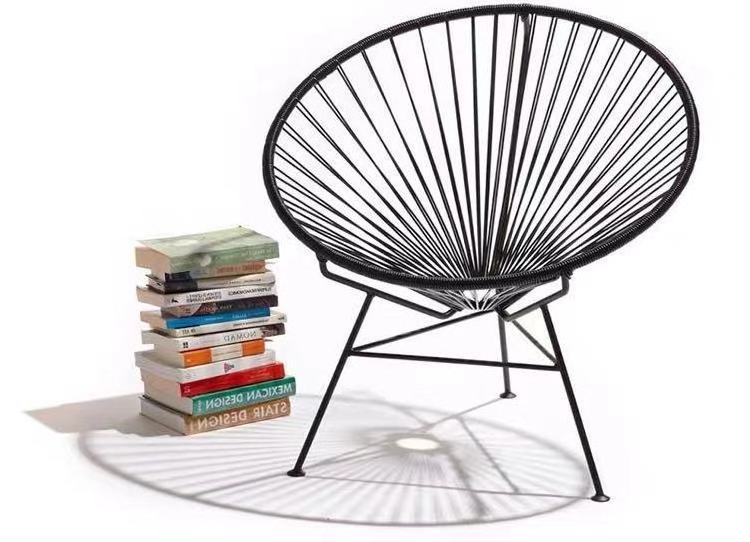 High Quality Morden Outdoor Garden Egg Chair Rattan Oval Weave String Acapulco Chair