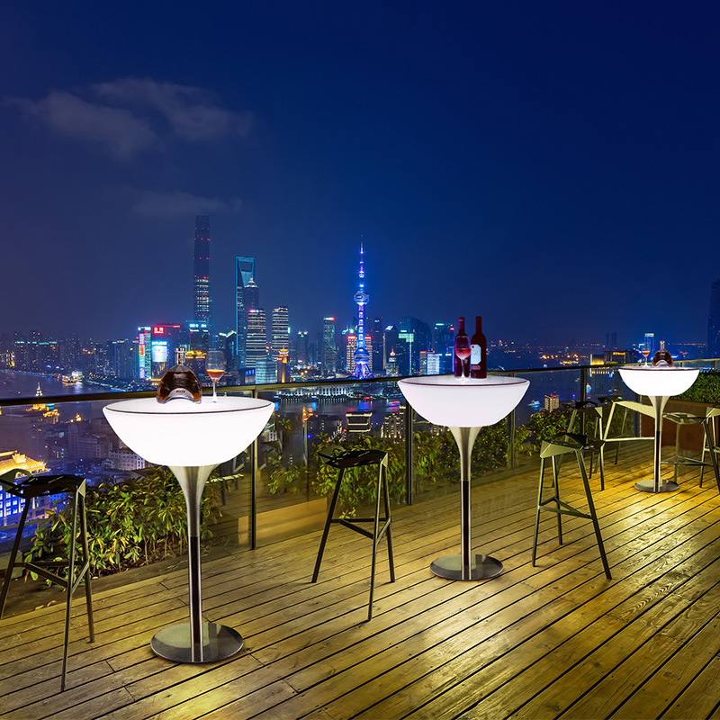 Bar Club Lounge Furniture Nightclub Illuminated Waterproof Led Table Led Furniture High Top Cocktail Tables For Bar