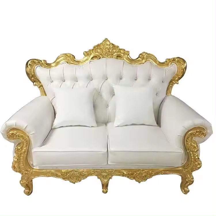 Luxury King And Queen High Back Throne Chairs Gold Royal Wedding Event Hotel Sofa Throne Chairs