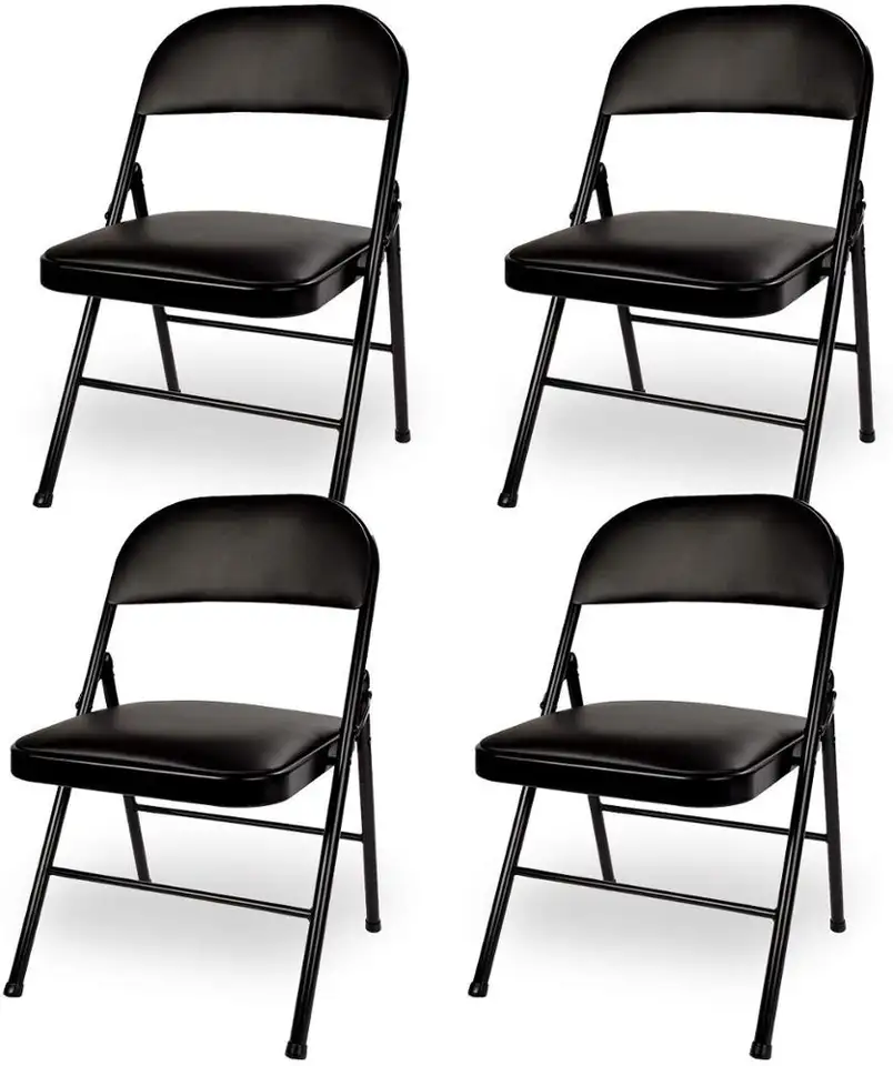 Cheap Commercial Stackable Black Metal Folding Chair for Wedding Party Events Home Office