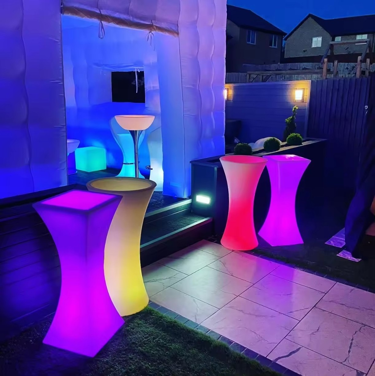 Factory Light Up Night Club Lounge Outdoor High Top Cocktail Led Bar Furniture Table  Led Round Tables For Event Party Garden