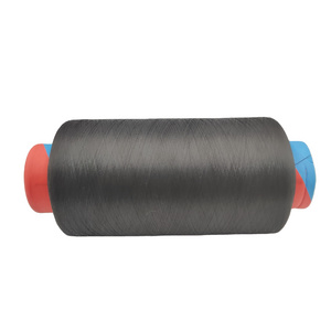 Factory Direct Sales 150d Ddb DTY Him Dope Dyed Black Recycle Polyester Textured Filament Yarn 150/1 black dty