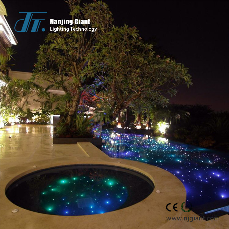 Swimming pool starry star light Black jacket plastic fiber optic cable light