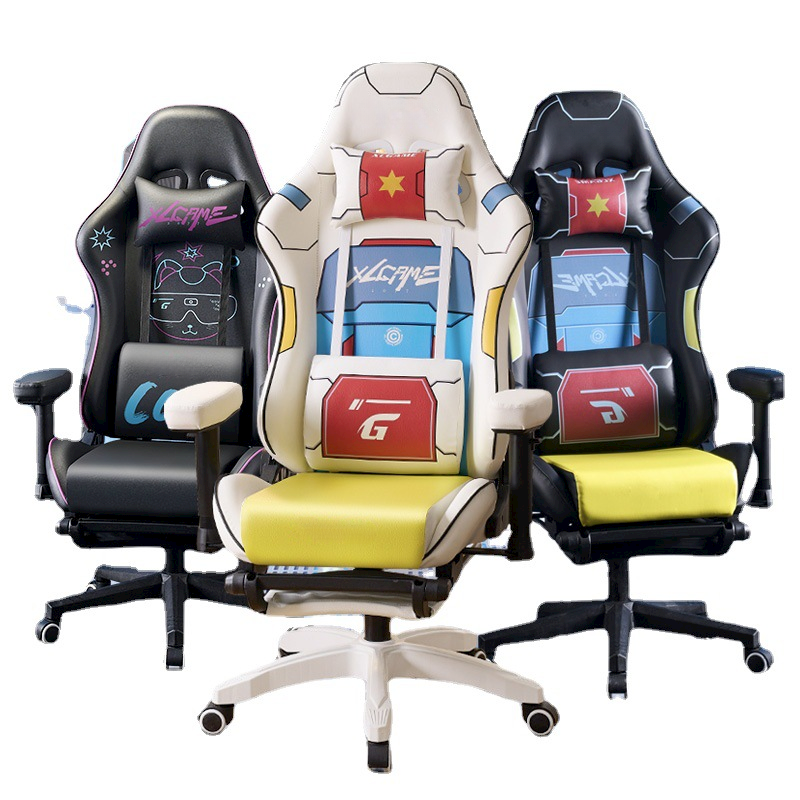 Heavy Duty Gaming Chairs for Adults Thickened Seat Cushion Adjustable Armrest Big and Tall Ergonomic Office Computer Chair