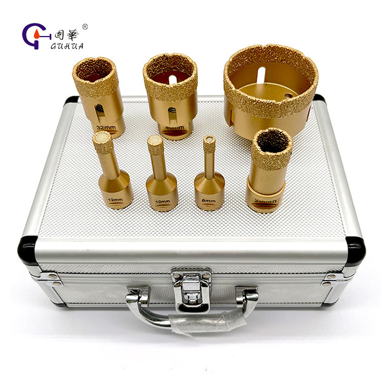 GuHua High Quality Vacuum Brazed Diamond Hole saw Porcelain Tile Ceramic Marble Diamond Core Drilling Bits