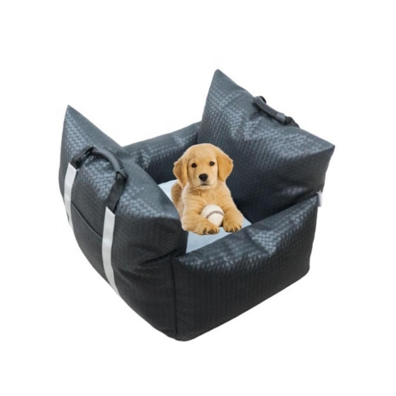 New Luxury Portable Travel Seat PU Fabric Pet Cat Dog Car Bed Seat Booster Seat Carrier with Saftey Tethers