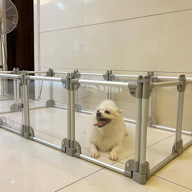 New acrylic aluminium detachable large transparent indoor kennel house dog fence