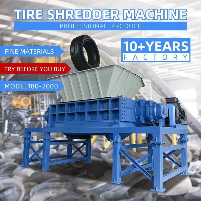 mobile scrap car used tyre recycling equipment tile rubber crusher trade tyre shredding machine tire shredder for sale price