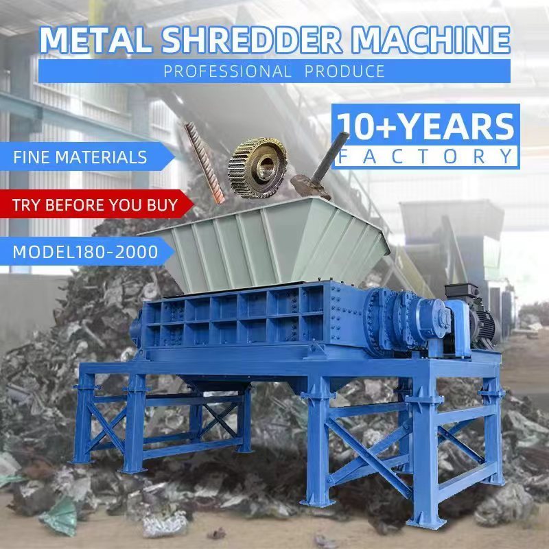 small portable double shaft home scrap metal tire plastic coconut pallet mobile tire shredder machine metal