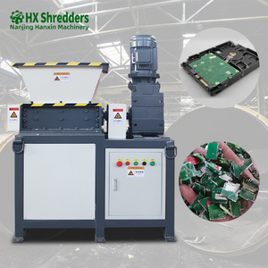 E Waste Scrap Metal Plastic Shredder/CD Laptop drives hard drives circuit board twin shaft shredder machine