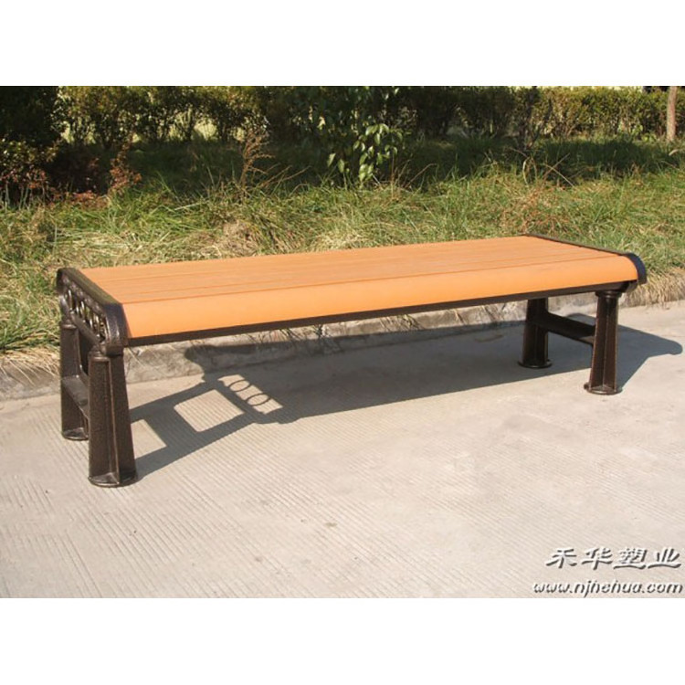 Durable Waterproof Cast Aluminum Legs Plastic Wood Composite Outdoor Garden Bench/HDPE Plastic Wood Outdoor Bench