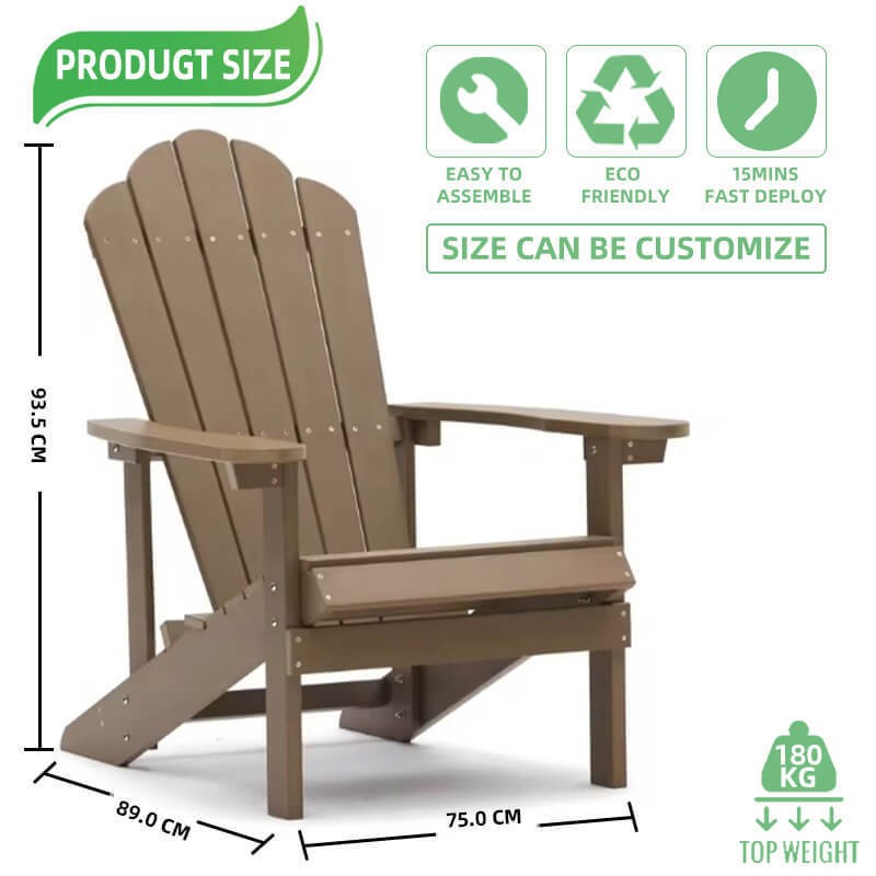 sample Outdoor Garden Durable HDPE Material Plastic adirondack chair with ottoman