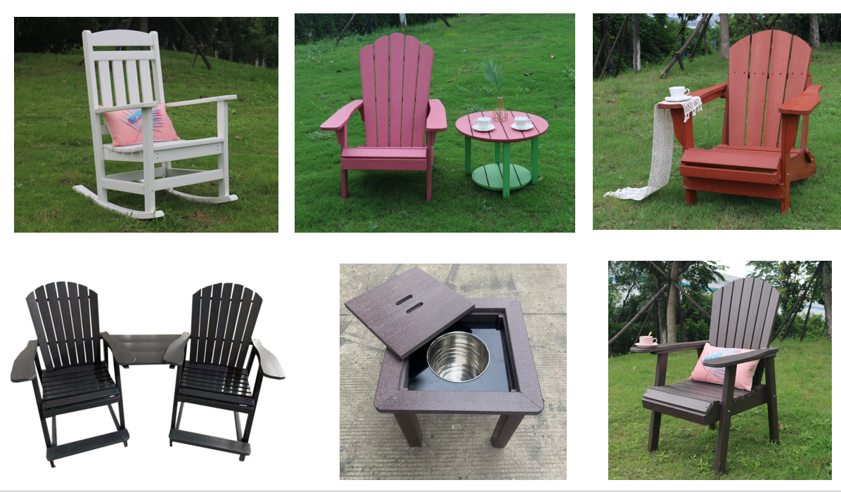 Patio furniture outdoor garden wood plastic composite chair  adirondack chair