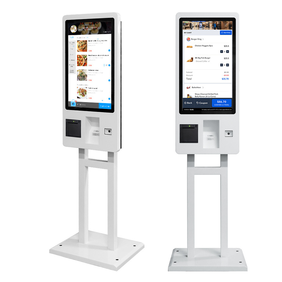 self service ordering payment touch screen kiosk self pay machine for chain store / restaurant