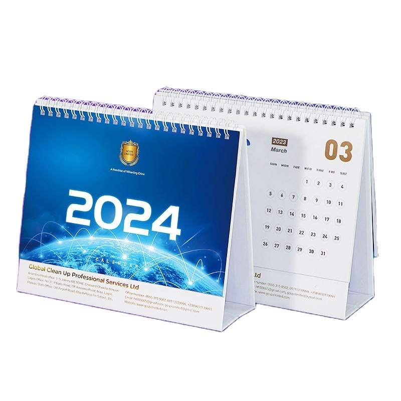 New Product Wholesale Monthly Wall Calendars Custom Cmyk Full Colors 365 Days Desk Advent Calender Table Printing Calendar