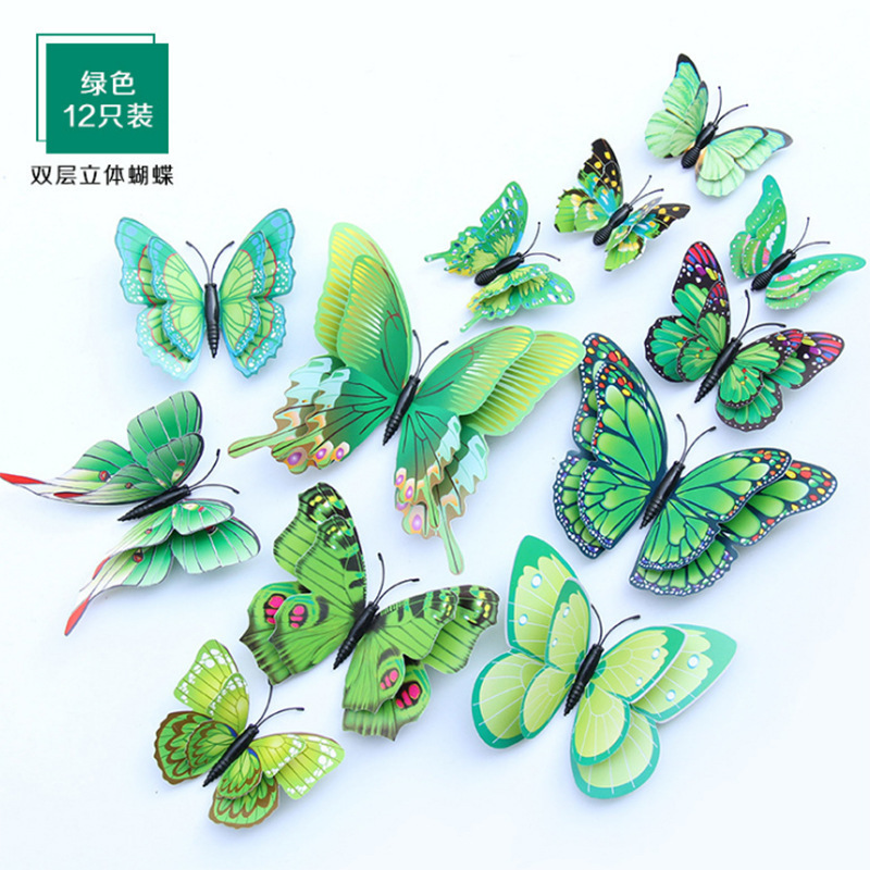 3D Butterfly Wall Decor Birthday Party Decorations Butterfly Cake Decorations RemovableSimulation Plastic Butterfly