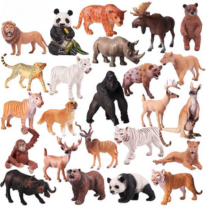 Simulation Animal Model Wild Solid Plastic Giraffe Elephant Rhinoceros Brown Bear Tiger Leopard Horse Toy