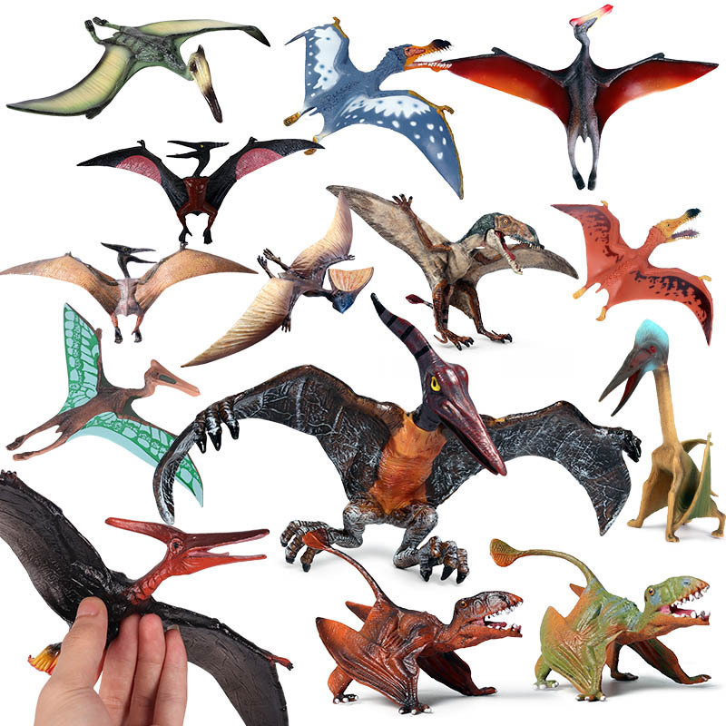 Jurassic Simulation Solid Dinosaur Model Toy Pterosaur Quetzalcoatlus Ancient Demon Pterodactyl Set