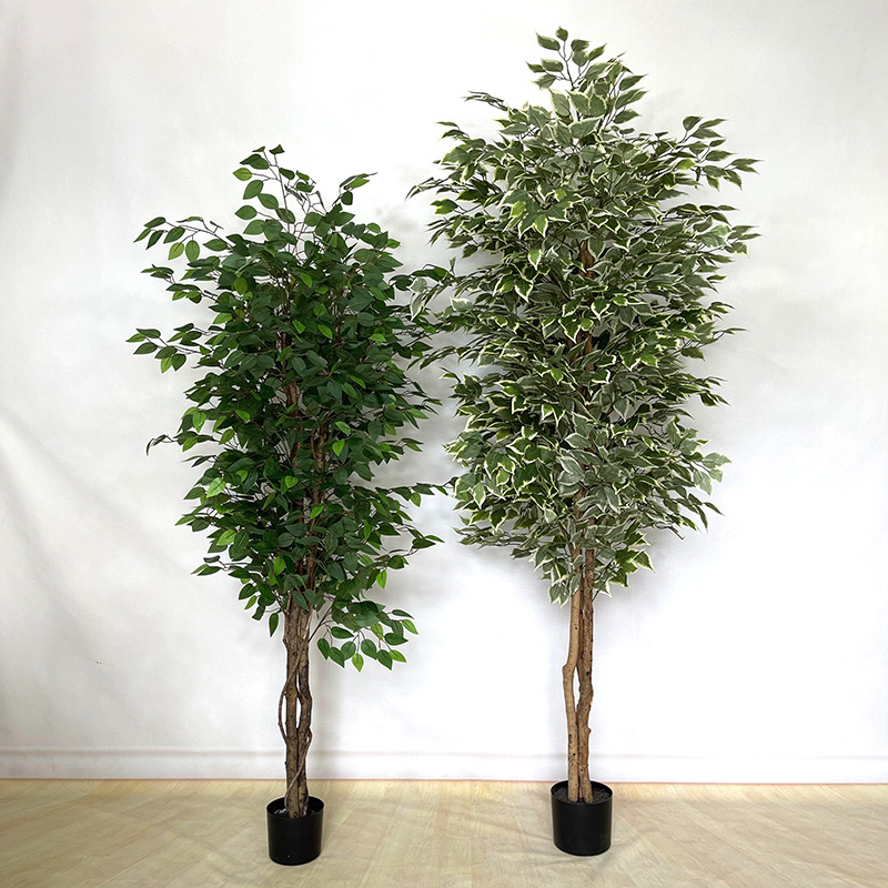 DOLA  Popular White and Green Ficus Plant Indoor Decoration Bonsai Artificial Trees Artificial Banyan Tree