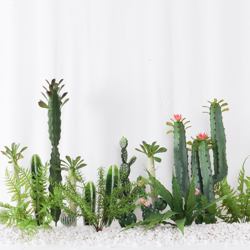 Artificial Plant Cactus Artifical Cereus Decorative Small DIY Show Window Decoration Simulation Green Landscape Set