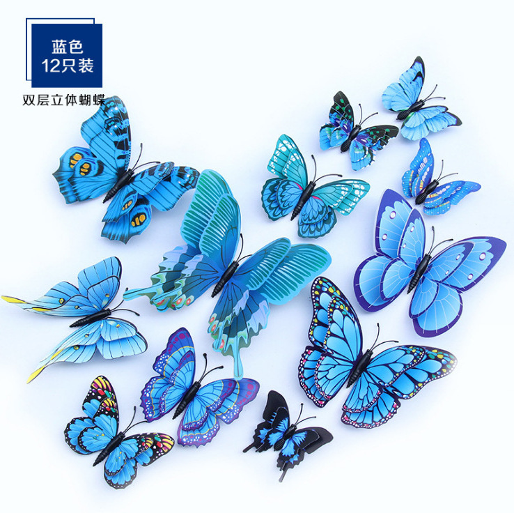 3D Butterfly Wall Decor Birthday Party Decorations Butterfly Cake Decorations RemovableSimulation Plastic Butterfly