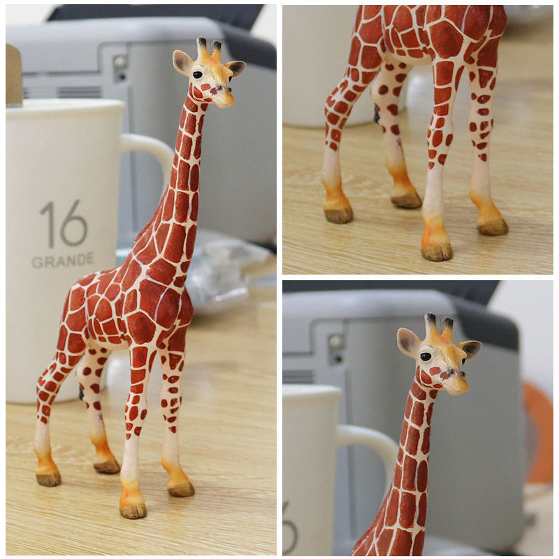 Simulation Animal Model Wild Solid Plastic Giraffe Elephant Rhinoceros Brown Bear Tiger Leopard Horse Toy