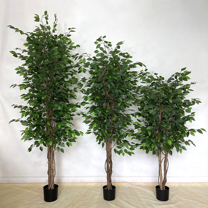 DOLA  Popular White and Green Ficus Plant Indoor Decoration Bonsai Artificial Trees Artificial Banyan Tree