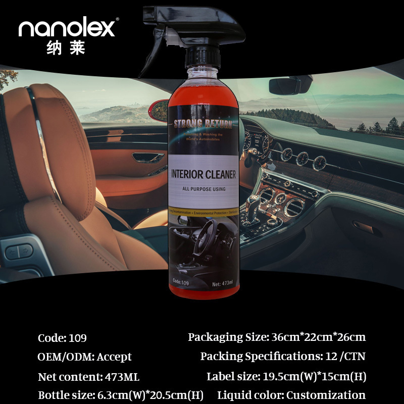 Nanolex 109 High quality 473ml all multifunction universal multi purpose foam cleaner spray for car interior inside seats