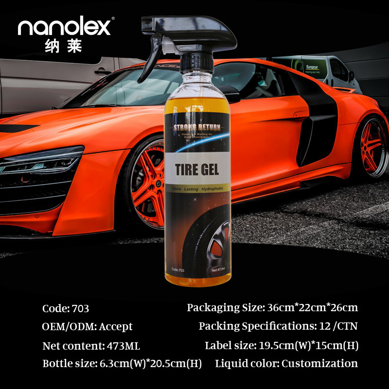 Nanolex 703 High Quality Tire Brightener Water Repellent Protection Brightening Tire Polish Liquid Spray Wax Tire Shine