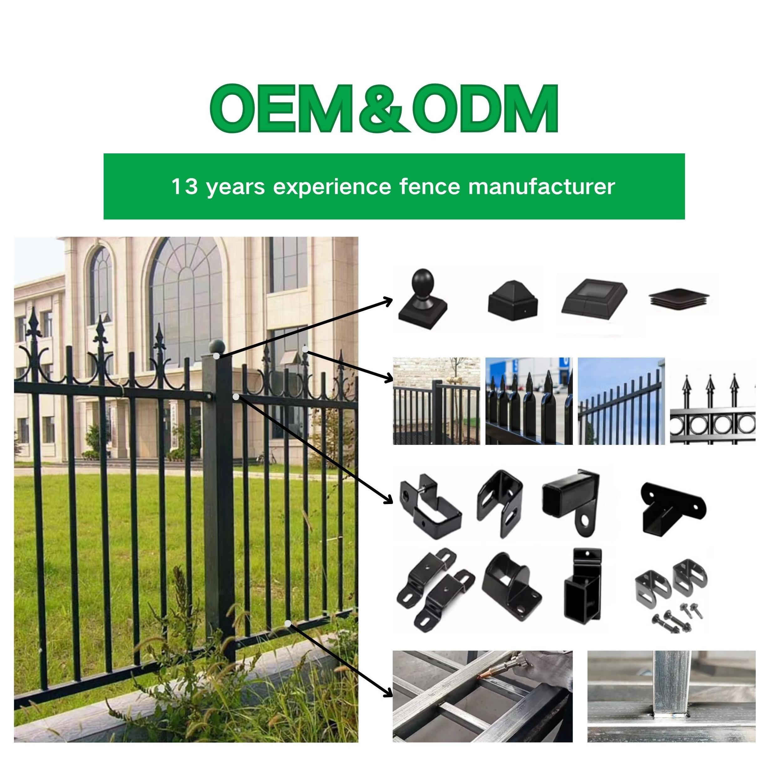 Modern Black Decorative Metal Wrought Iron Steel Fence Galvanized Garden Security Ornament with Powder Coated