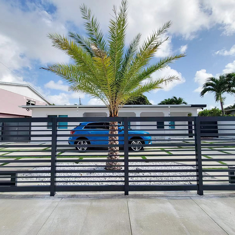 Factory Sale High Quality Outdoor Modern Aluminium Semi-Privacy Fence Vertical Design Fencing Material Outdoor Gate