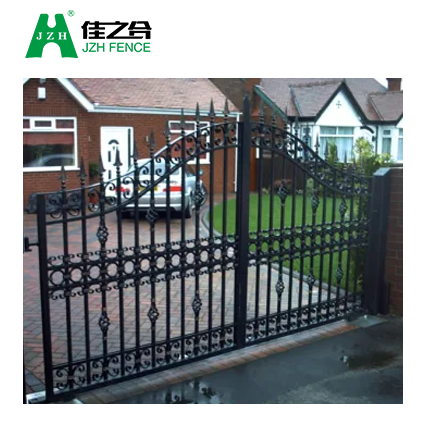 High Quality Automatic Soikes Exterior Lock Wrought Iron Gate Latch Design Welded Garden Fence Gate