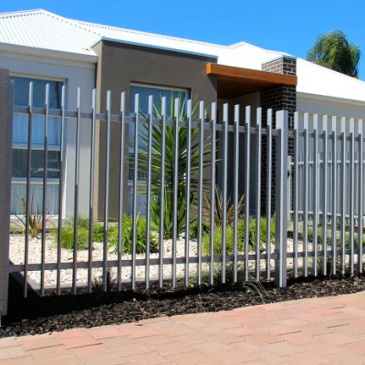 Main Entrance Driveway Gate Steel Door Vertical Slat Bar Gates Aluminum Slat Fence Sliding Blade Gate