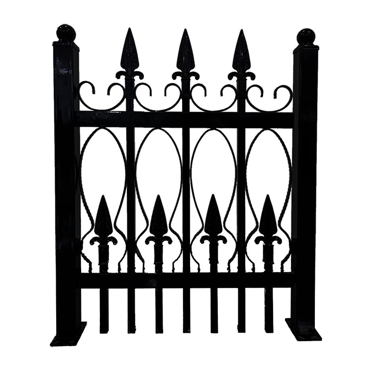 Online Shop Welcomed Modern Design Waterproof Black Powder Coated Wrought Classic Iron Decorative Garden Fence