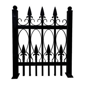 Online Shop Welcomed Modern Design Waterproof Black Powder Coated Wrought Classic Iron Decorative Garden Fence