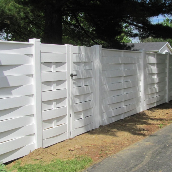 Garden Privacy Screen Fence 3D Curved Panel White Vinyl PVC Fence and Gate