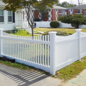 White Vinyl Picket Outdoor Fence, Plastic Picket Garden Fence, PVC House Fence with Picket