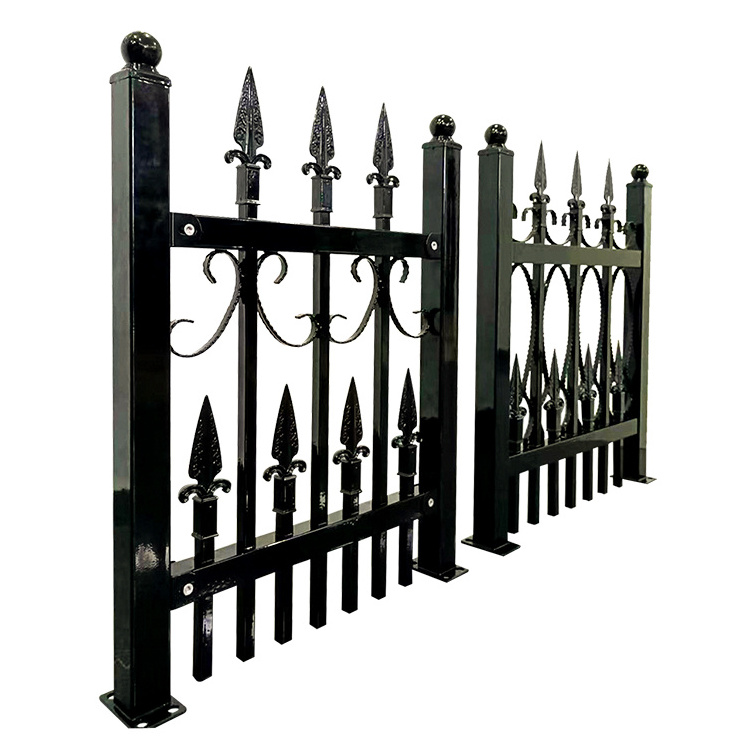 Online Shop Welcomed Modern Design Waterproof Black Powder Coated Wrought Classic Iron Decorative Garden Fence