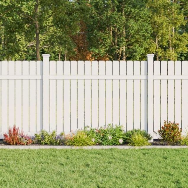 Wholesale Tan Vinyl PVC Dog Ear Semi-Privacy Gates and Fences Powder Coated Metal Frame for Farm Use