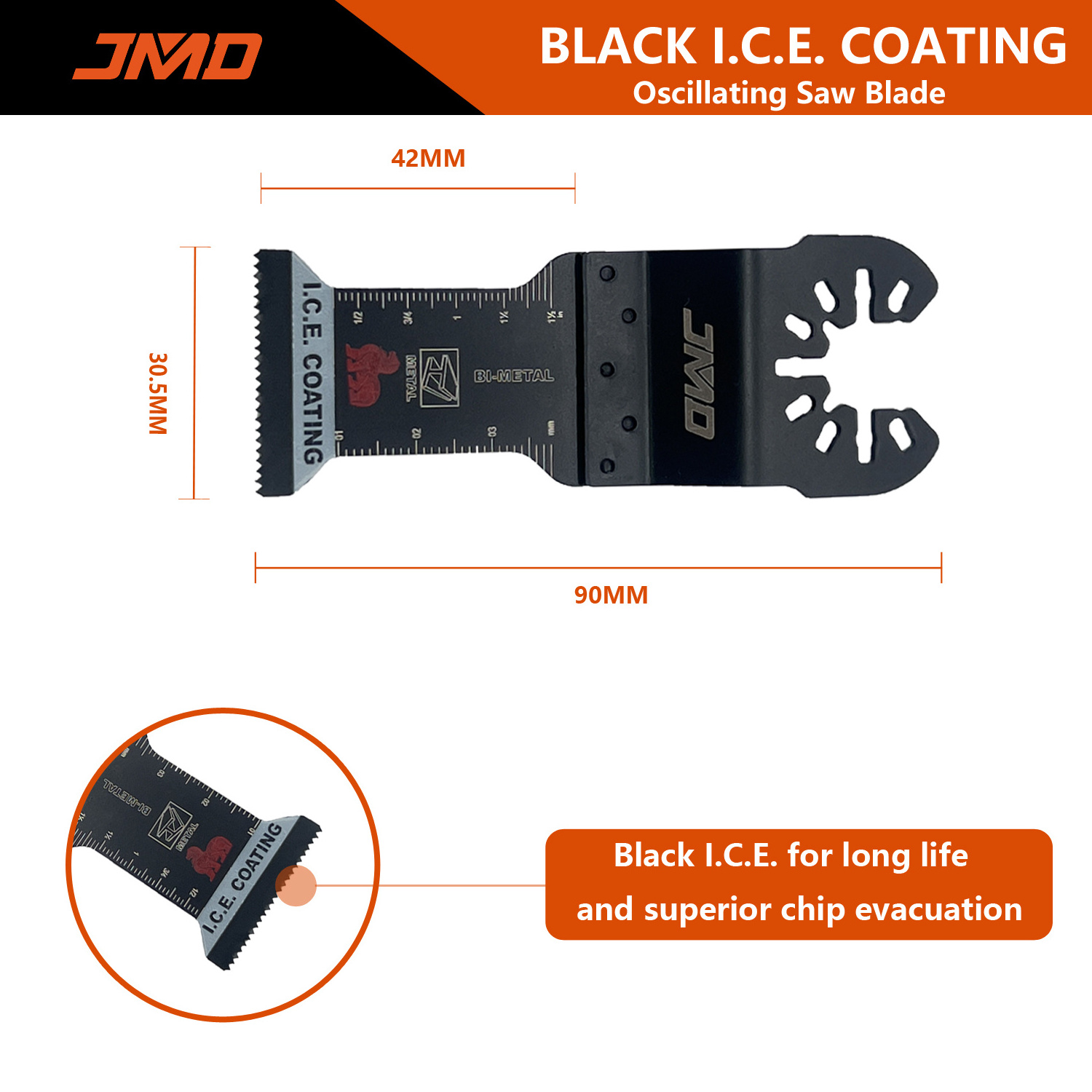 JMD Oscillating Saw Blade Custom Multitool Blades Black I.C.E. Coating Oscillating Tools Blades