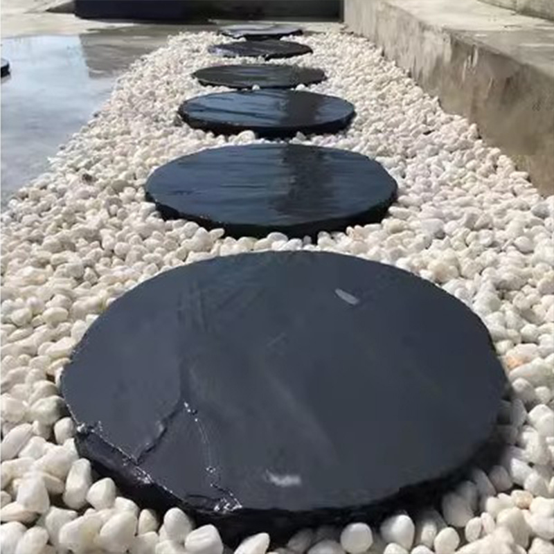 Natural construction stone round blue outdoor garden stone grass decorative  black slate stepping stone