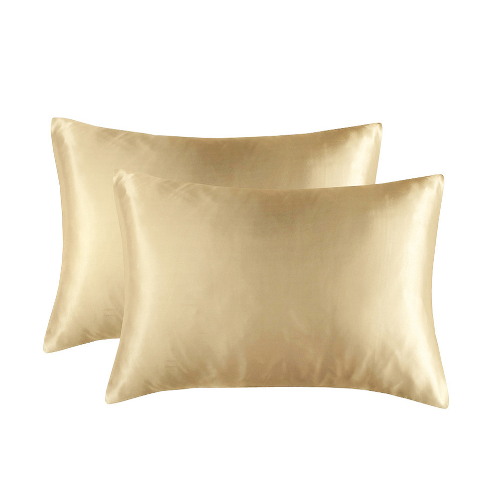 Wholesale Custom logo pillow cover Printed Polyester soft luxury Sleeping Emulation Mulberry Silk Satin Pillow Cases for bed