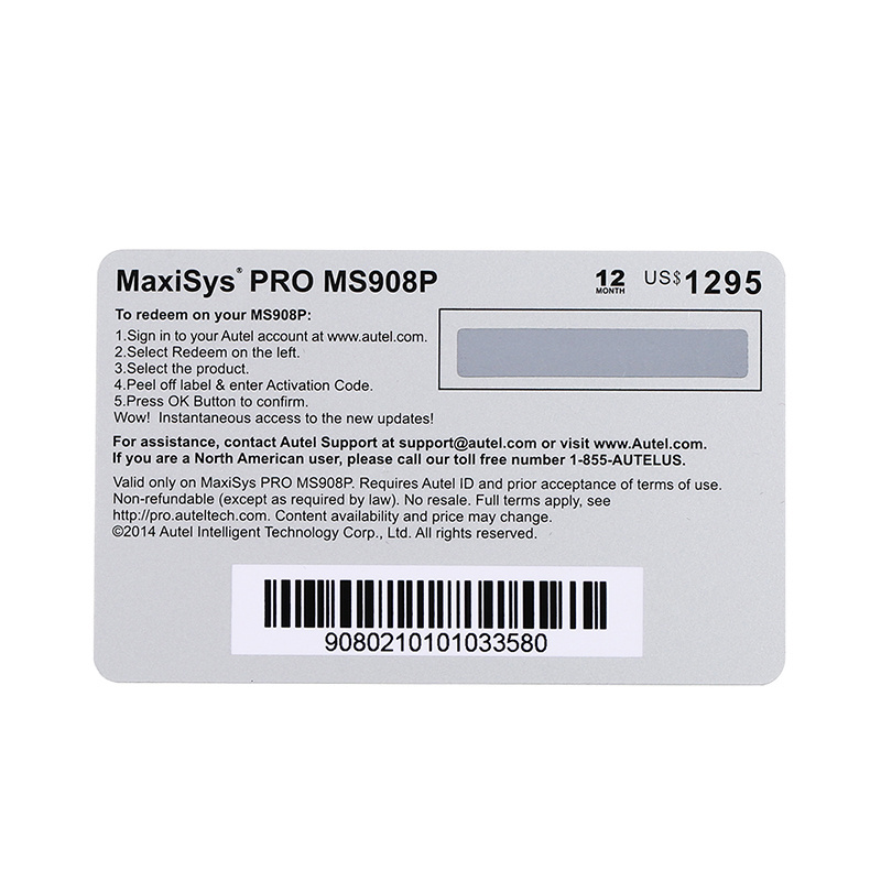 (Total Care Program Autel)Original Autel Maxisys MS908P/ MS908S Pro/ MaxiSYS ADAS/ MaxiSYS Pro One Year Update Service