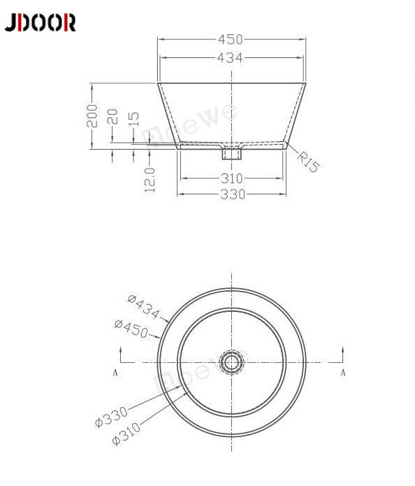 Art Design Free Standing Pedestal Sink Stone Composite Washbasin Hand Washing Basin Sink Black Bathroom Shampoo Sinks Round