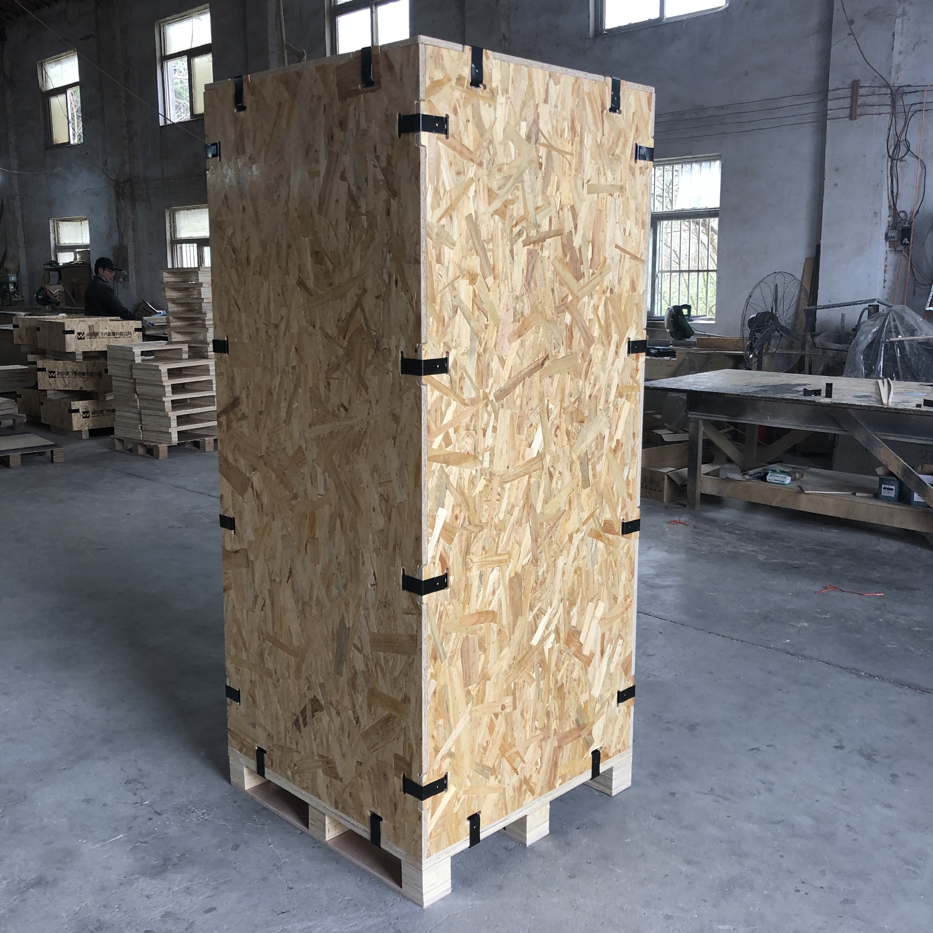 high quality collapsible plywood crates for transport/shipping wooden crate with clips