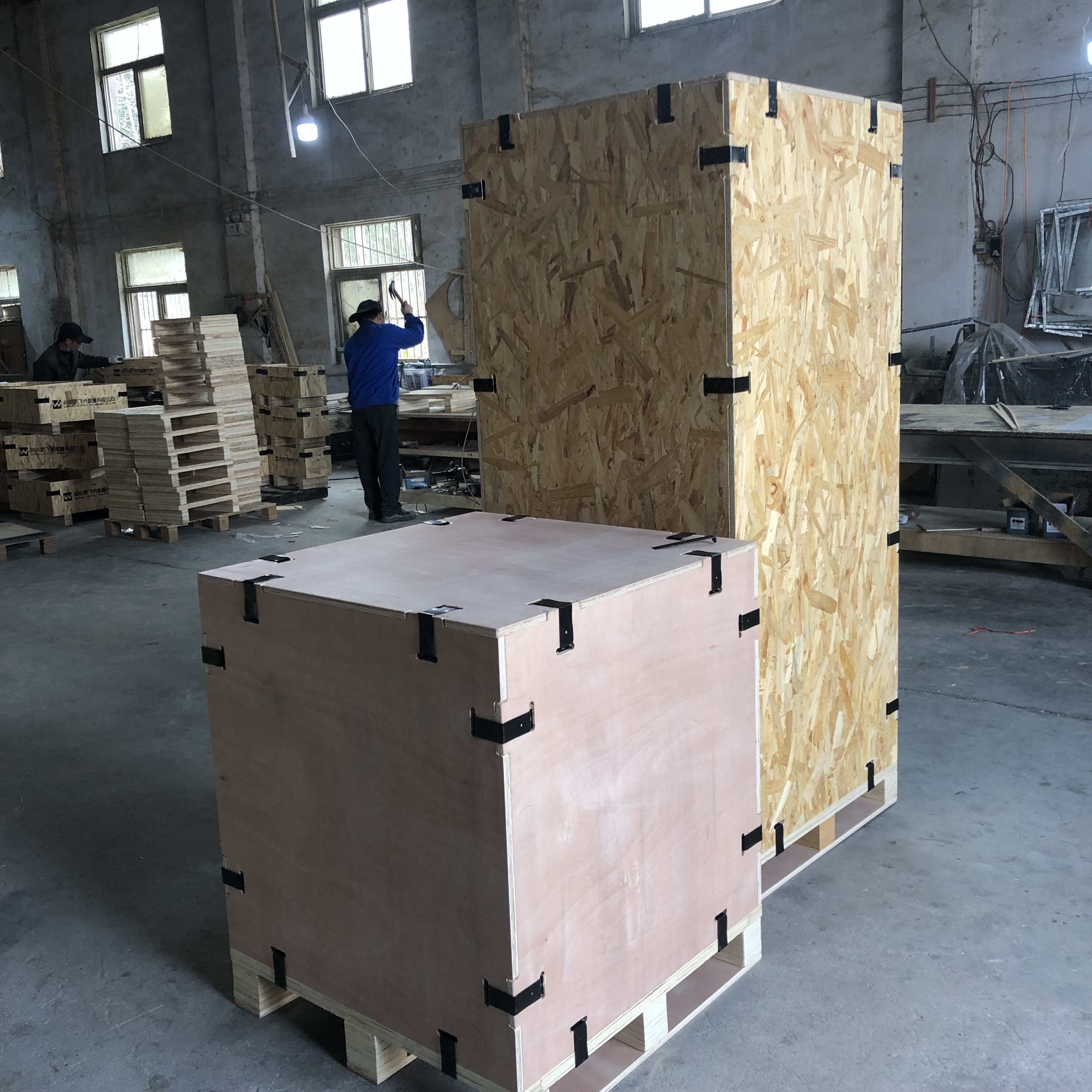 high quality collapsible plywood crates for transport/shipping wooden crate with clips